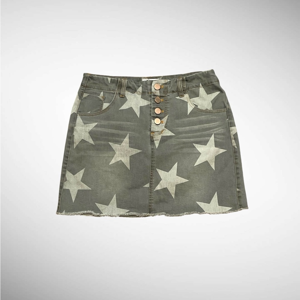 Star Patterned Denim Skirt